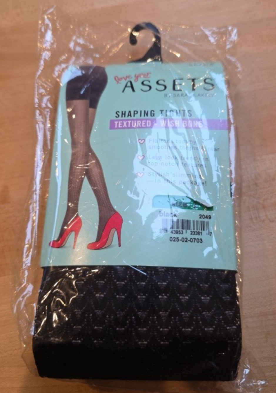 SPANX Assets Wishbone Textured Shaping Tights Black Size 3 Sara Blakely NIP